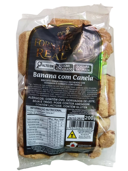BISC BANANA C/ CANELA 200G FORNADA REAL