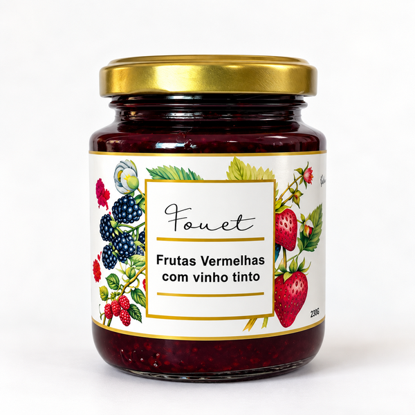 GELEIA FRUTAS VERMELHAS C/ VINHO TINTO 230G FOUET