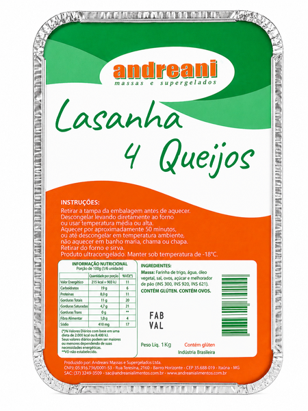 LASANHA 4 QUEIJOS 1KG ANDREANI