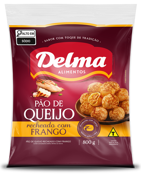 PAO DE QUEIJO RECH. FRANGO 800GR DELMA