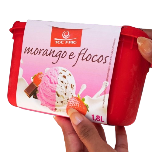 SORVETE MORANGO E FLOCOS 1,5L TOC FRIO