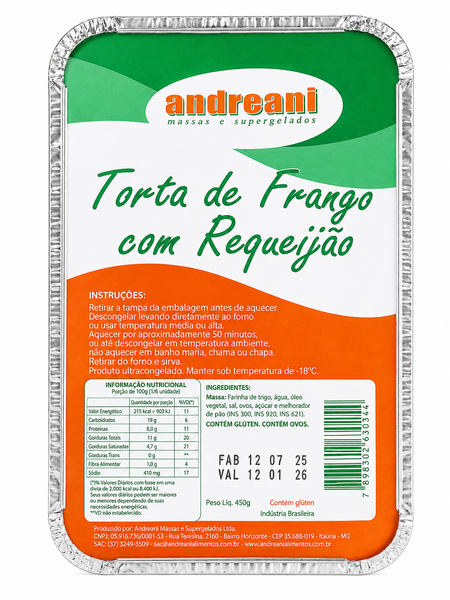 TORTA DE FRANGO C/ REQUEIJÃO 450G ANDREANI