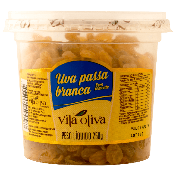 UVA PASSA BRANCA S/ SEMENTE 250G VILA OLIVA