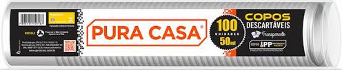 COPO DESCARTAVEIS PURACASA 50ML TRANSPARENTE