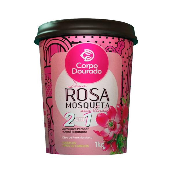 CREME PARA PENTEAR CORPO DOURADO 1KG ROSA MOSQUETA