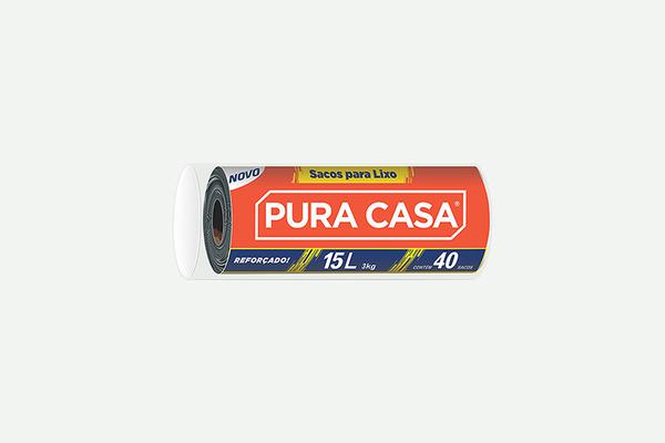 SACO LIXO PURACASA 15L ROLO PRETO