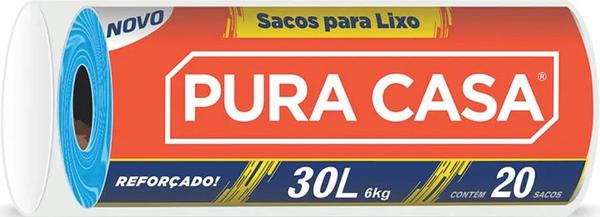 SACO LIXO PURACASA 30L ROLO AZUL