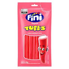 BALAS FINI DE GELATINA 80G TUBES MORANGO