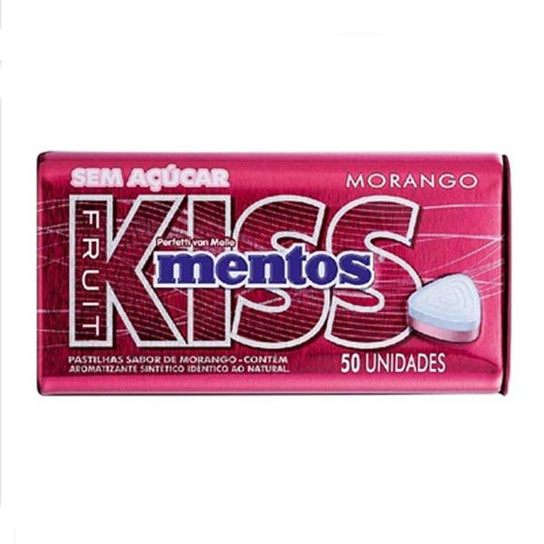 PASTILHA MENTOS KISS LT 35G MORANGO
