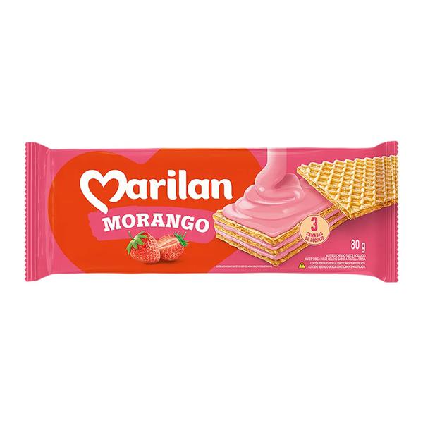 BISC MARILAN WAFER MORANGO 80G