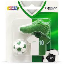 BORRACHA DECORADA FUTEBOL VERDE/BRANCO