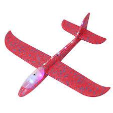 BRINQ AVIAO PLANADOR DE ISOPOR C/LUZ A BATERIA