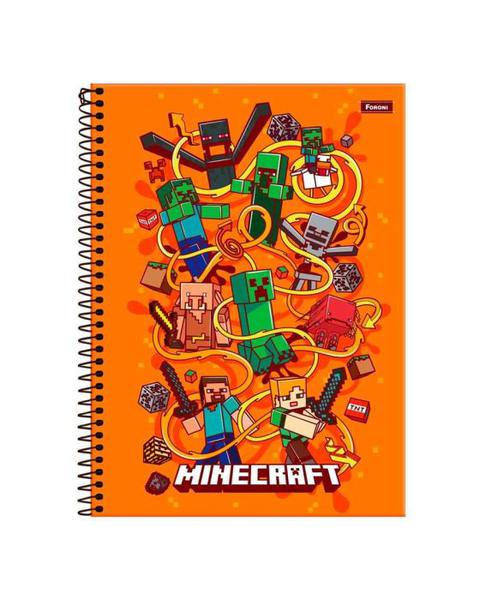 CADERNO FORONI MINECRAFT 1/4 C/D ESP. 80FLS
