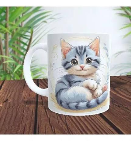 CANECA PORC MONALIZA IMPORT GATO 210ML