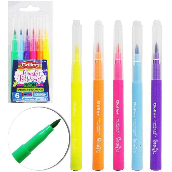 CANETA HID GOLLER BRUSH LETTERING NEON C/6UN