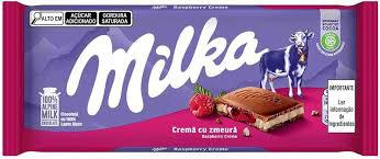 CHOC MILKA RASPBERRY CREME 100G