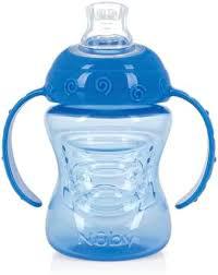 COPO TREIN BABYBLOO BICO SILIC. CRISTAL/AZUL 270ML