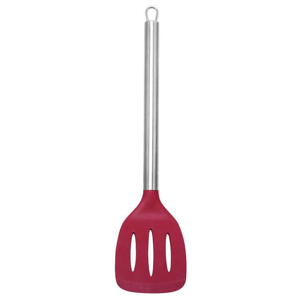 ESPATULA BELAKAZA SILICONE VAZADA VERMELHO CB.INOX