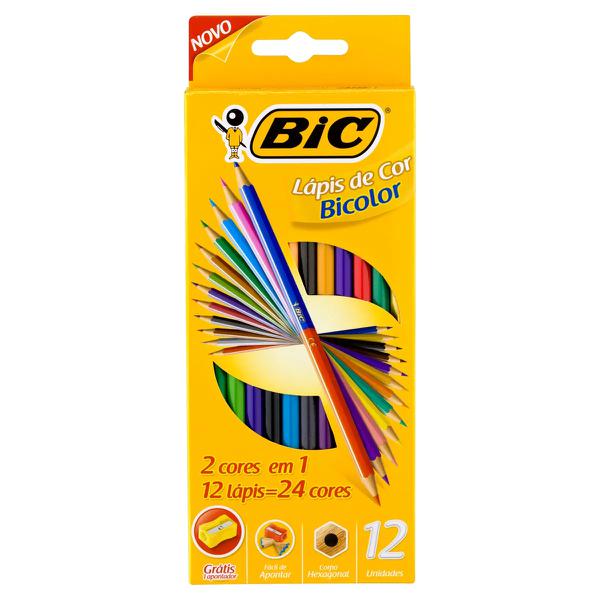 LAPIS DE COR BIC KIDS BICOLOR 12LAPIS+APONTADOR