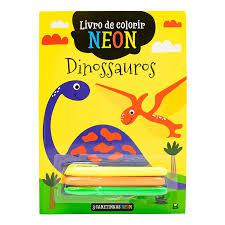 LIVRO INF COLORIR COLORINDO C/ NEON DINOSSAUROS