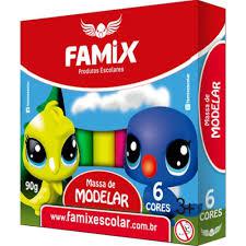 MASSA PARA MODELAR FAMIX 06 CORES 90G