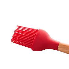 PINCEL CULINARIO DE SILICONE CABO MADEIRA VERMELHO