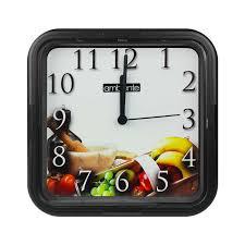 RELOGIO DE PAREDE QUAD. FRUTAS/LEGUMES 22CM