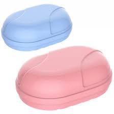 SABONETEIRA PLAST OVAL AZUL/ROSA C/TP