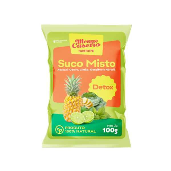 SUCO VERDE DETOX PURA POLPA 100G