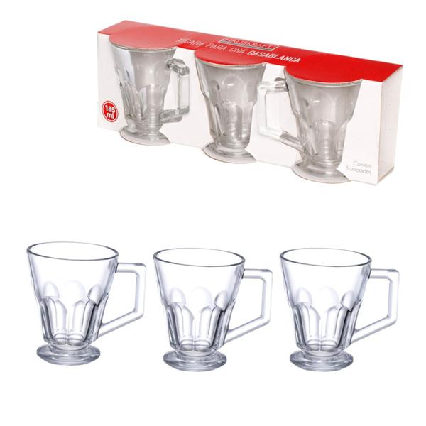 XICARA CASA BLANCA GLASS VIDRO 185ML C/3PCS