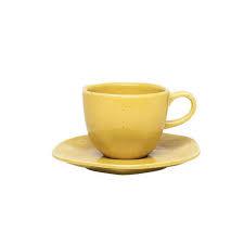 XICARA CHA PORCELANAS PARIS PALAVRAS AMARELA170ML