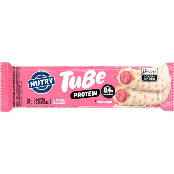 BARRA TUBE PROTEIN NUTRY 38g MORANGO