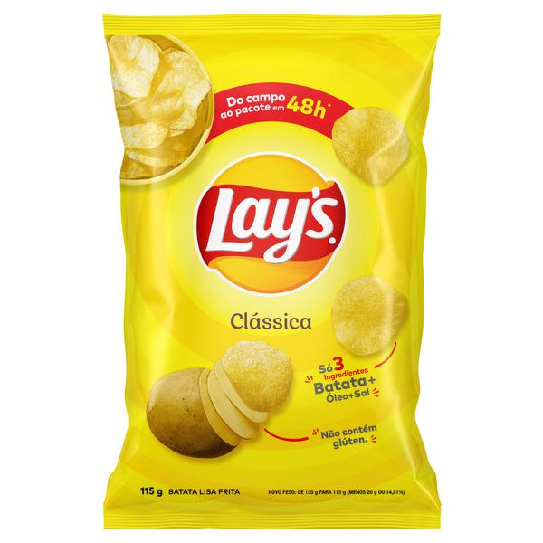 BATATA FRITA LAYS PCT 115g CLASSICA