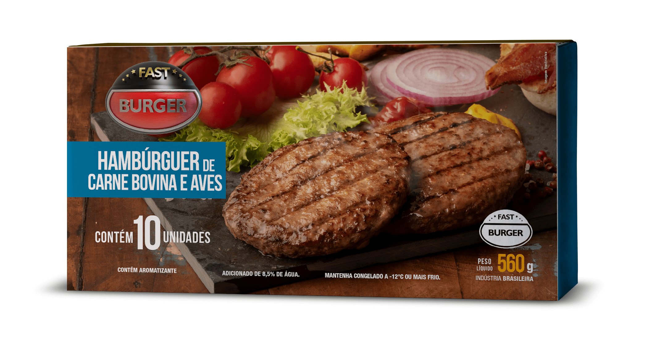 HAMBURGUER BOV MISTO FAST BURGER CX 560g