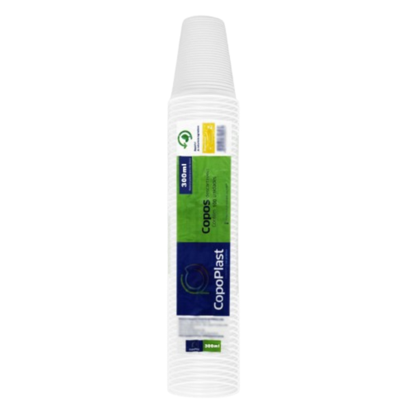 COPO DESCART PLAST 300ML COPOPLAST PCT 100un CRISTAL