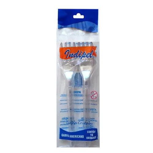 GARFO DESCART PLAST SOBREMESA AMERICANO INDIPEL PCT 10un