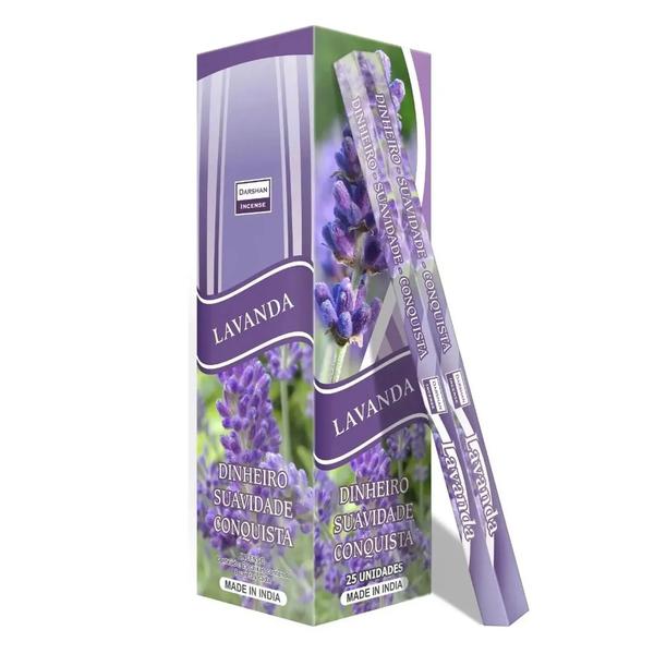 INCENSO DARSHAN 8un LAVANDA DINHEIRO SUAVIDADE CONQUISTA