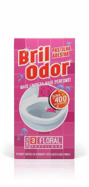 PASTILHA ADESIVA SANITARIA BRIL ODOR CX 3un FLORAL