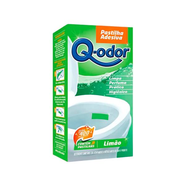 PASTILHA ADESIVA SANITARIA Q ODOR CX 3un LIMAO
