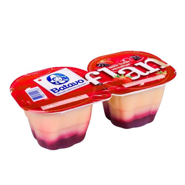 SOBREMESA LACTEA FLAN BATAVO PACK C/2 200g FRUTAS VERMELHAS