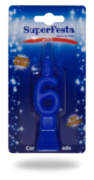 VELA FESTIVA INDIPEL AZUL N6