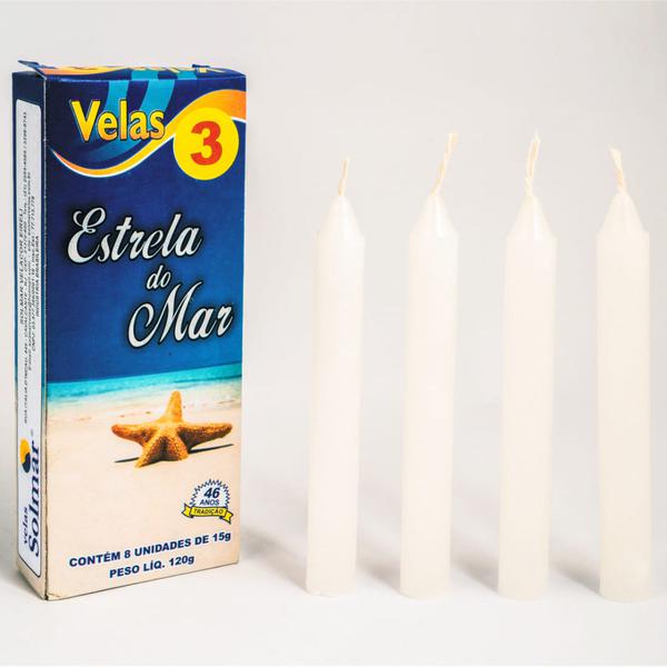 VELA PARAFINA N3 8UN ESTRELA DO MAR CX 120g