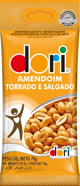AMENDOIM DORI 70G SALGADO S/PELE