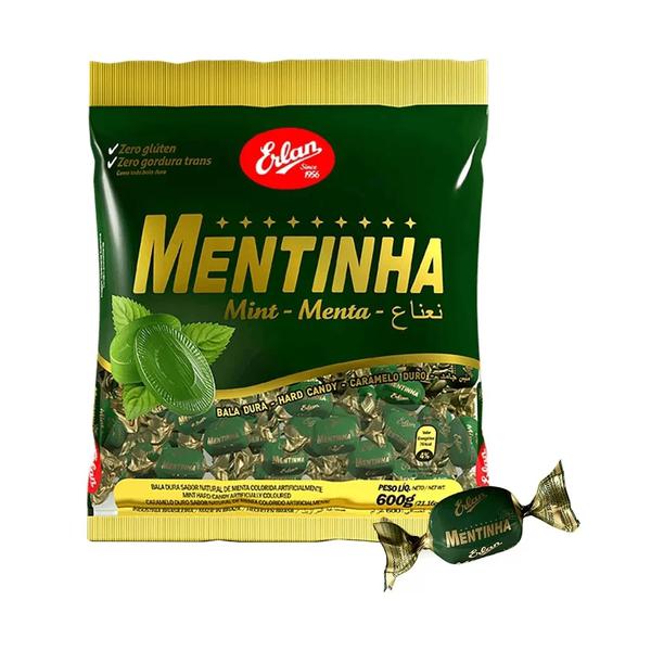 BALAS ERLAN 600G MENTA C/CHOCOLATE