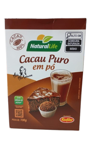 CACAU EM PO NATURAL LIFE 100G PURO