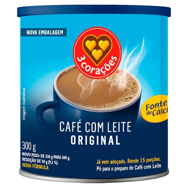CAFE COM LEITE 3 CORACOES 300G LT