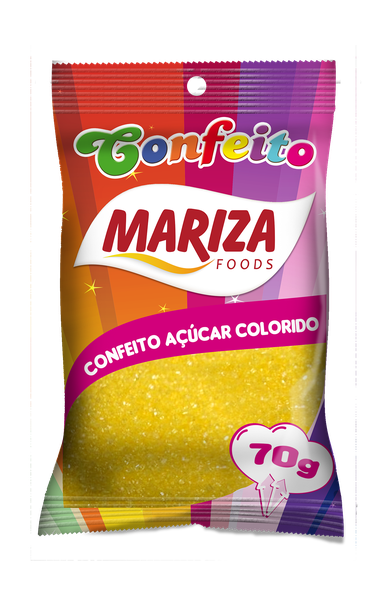 CONFEITO MARIZA 70G ACUCAR AMARELO