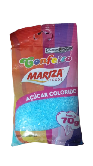 CONFEITO MARIZA 70G ACUCAR AZUL
