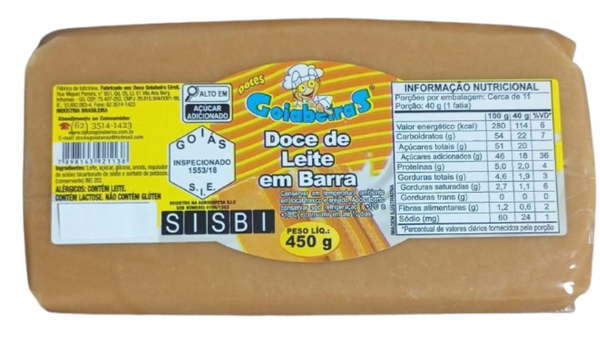 DOCE LEITE GOIABEIRAS 450G BARRA