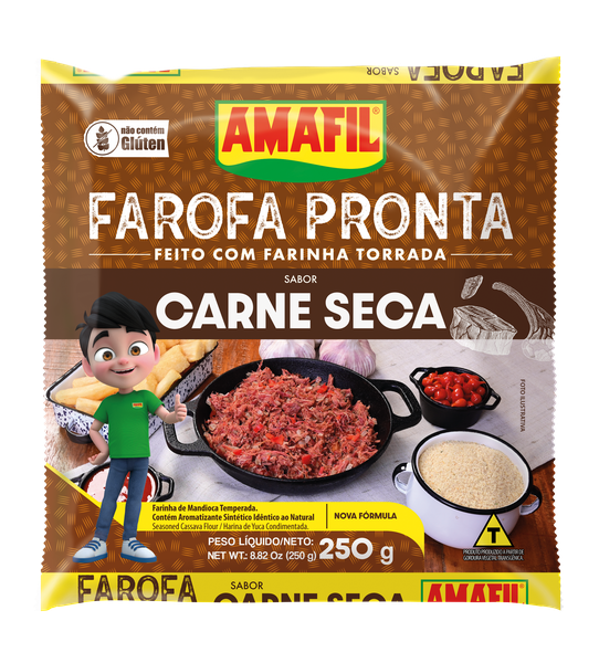 FAROFA AMAFIL MAND.250G CARNE SECA
